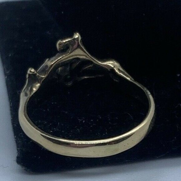 Vintage 14K Yellow Gold Ring W/Green Emerald Wrapped Branch Design Size 7 - Picture 4 of 8